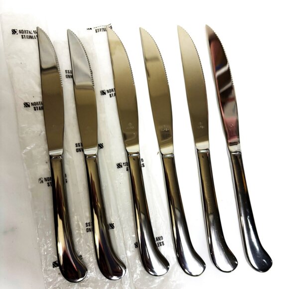 Northland Knives Stainless Set of Six Dinner Pistol Handles Flatwear NWOT - Picture 6 of 10